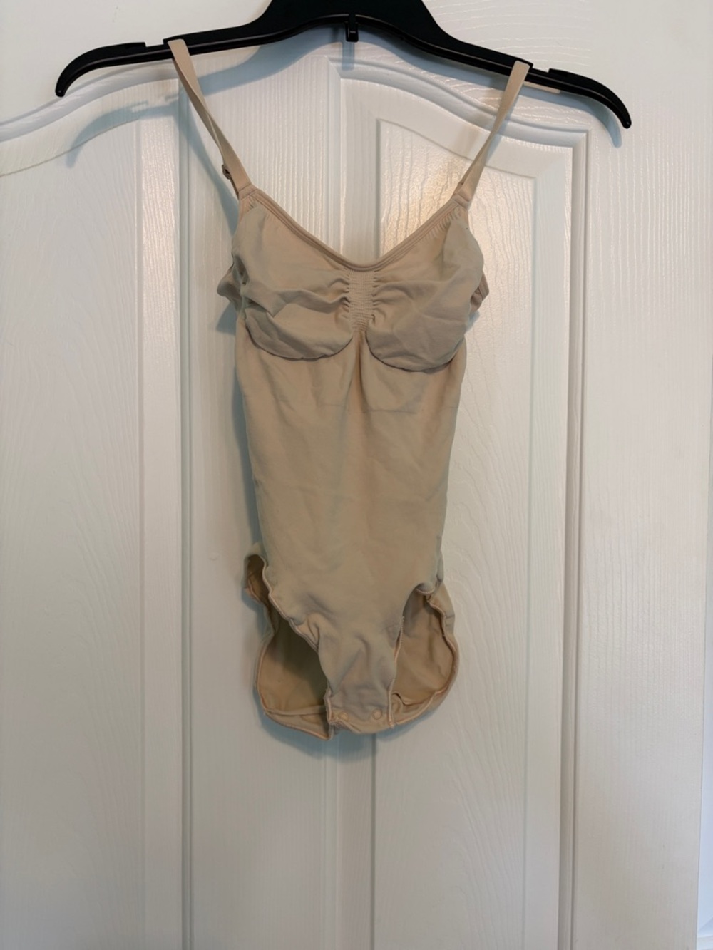 SKIMS Beige One-Piece Bodysuit with Adjustable Straps